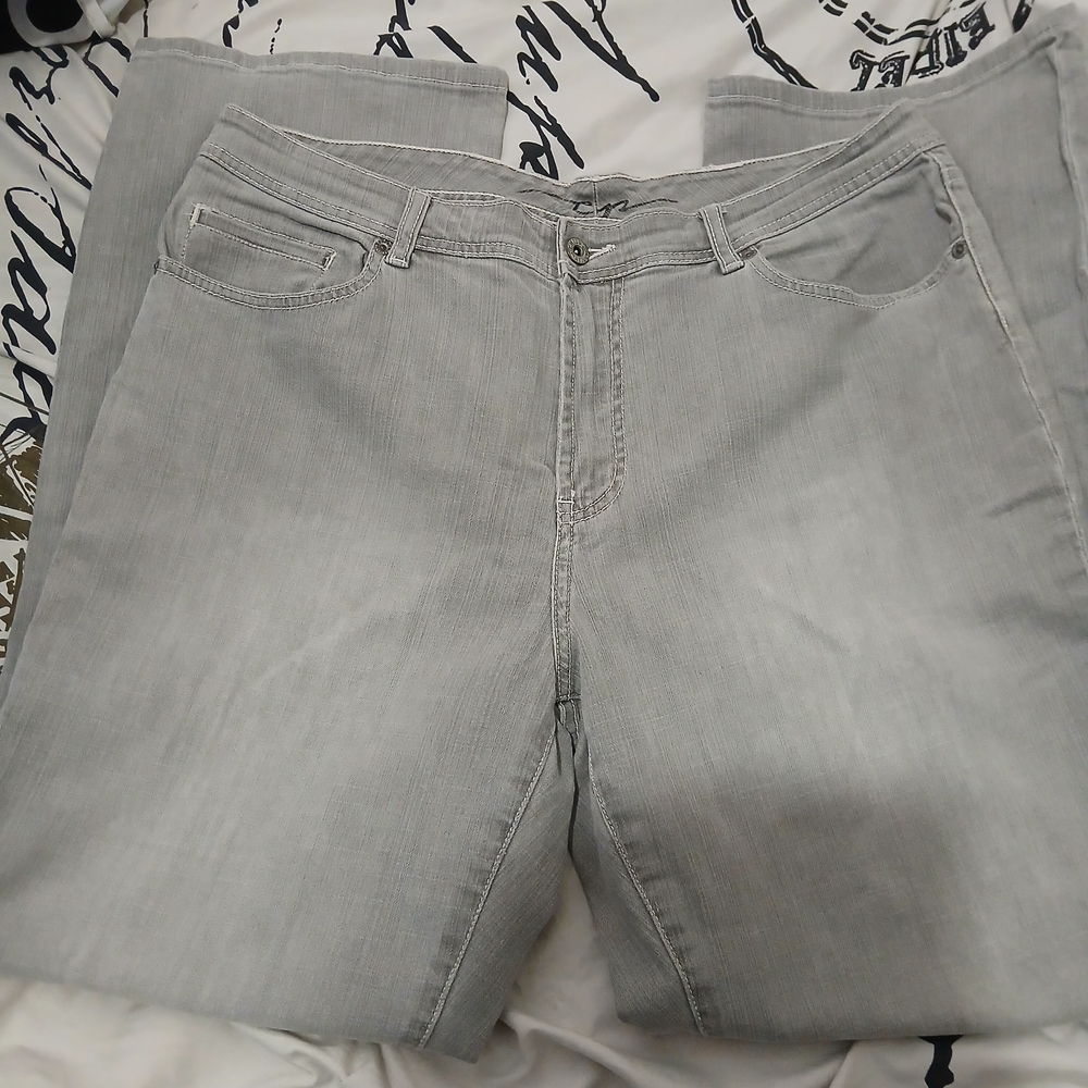 Chico's Gray Straight Leg Jeans Soft Faded Denim